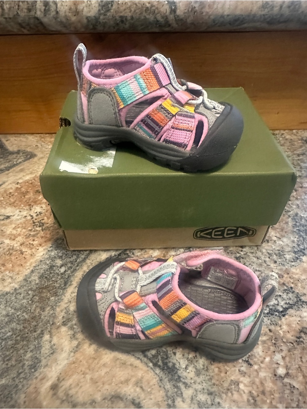 Keen Kids Pink Multi-Striped Closed-Toe Sandal